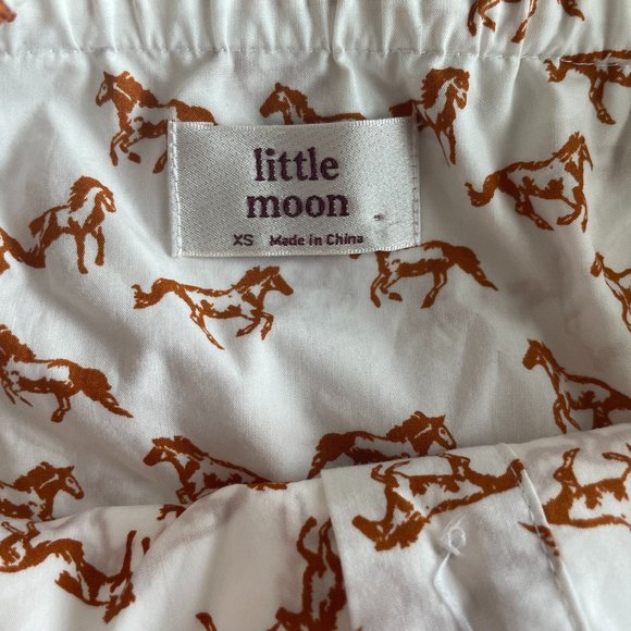 Aritzia Little Moon Luckette Blouse Horse Print Amber Earth XS New without Tag - Picture 11 of 13